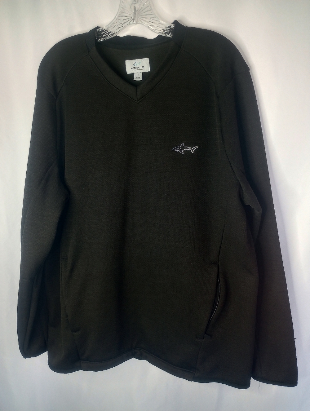 *Greg Norman Attack Life Dark Grey Long Sleeve Sweater Size L